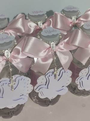 Água personalizada + terço - batizado
