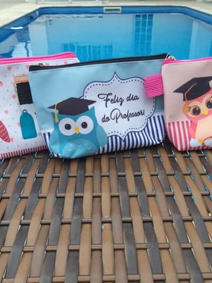 Necessaire corujinha personalizada dia dos professores