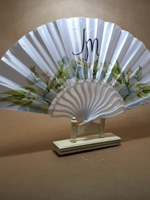 Leque em tecido para casamento personalizado
