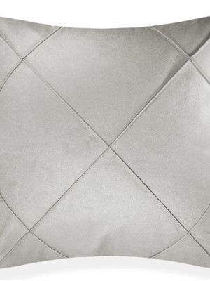 Capa almofada suede areia bege costura cruzada 55x55 sofá