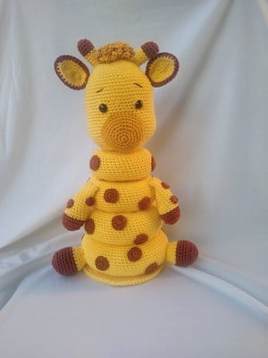 Girafa amigurumi de montar