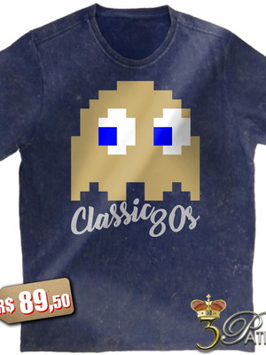 Camiseta pacman em 100% algodão premium marmorizado