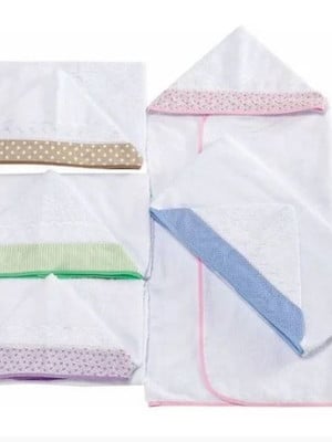 Toalha infantil com capuz forrada 01 peça - diversas cores