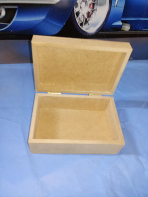 Caixa retangular lisa com dobradiça 15x10x6 mdf madeira
