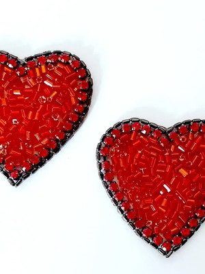 Aplique de strass coraçao p/ roupas