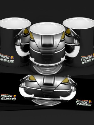 Caneca branca power ranger black