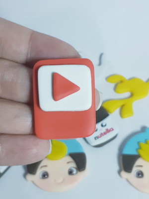 Aplique luccas neto youtube em biscuit
