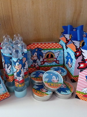 Combo sonic com 80 lembranças personalizadas