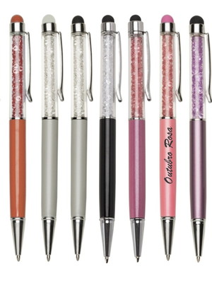 Caneta com cristais personalizada