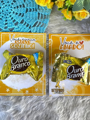 Cartão com bombom setembro amarelo