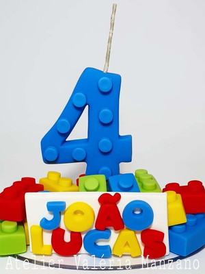 Vela tema lego personalizada