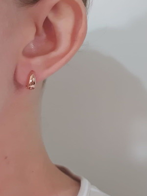 Brinco argola fecho click 12mm banhado ouro rose