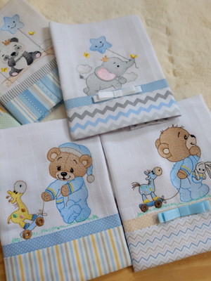 Kit fraldas de boca menino (5fraldas)