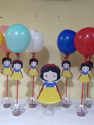 Centro de mesa coroa branca de neve cute!!!!