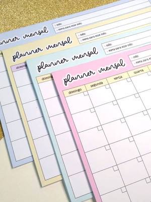 Planner mensal a4 - candy colors