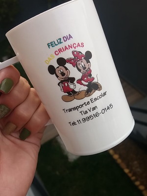 Caneca acrílica 300 ml personalizada arte colorida