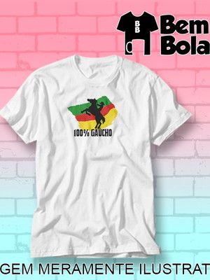 Camiseta com frase 100% gaúcho semana farroupilha