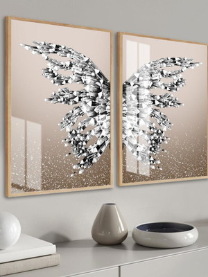 Quadro decorativo com vidro borboleta asas sala quarto hall