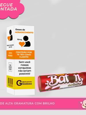 Caixa de remédio para batom - agradecimento ao cliente