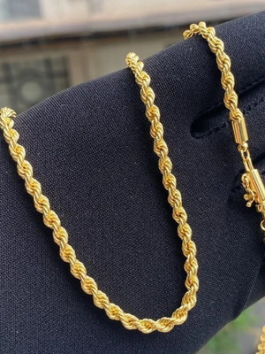 Corrente masculina 60cm canhão banhado a ouro
