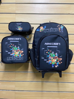 Kit escolar personalizado minicraft preto