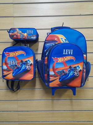 Kit mochila escolar personalizada hotweels g
