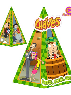 10 caixas cone chaves com aplique 3d