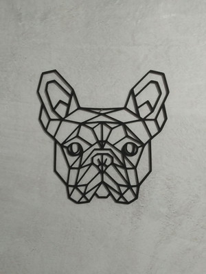 Bulldog francês geométrico - aplique de parede