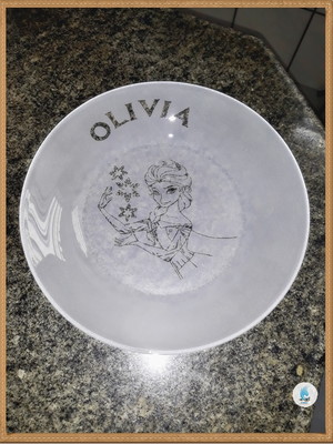 Prato de vidro para sopa (infantil) jateado