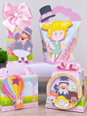 Personalizados mundo bita rosa 20 peças