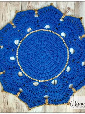 Sousplat crochê luxo kit com 6 pçs