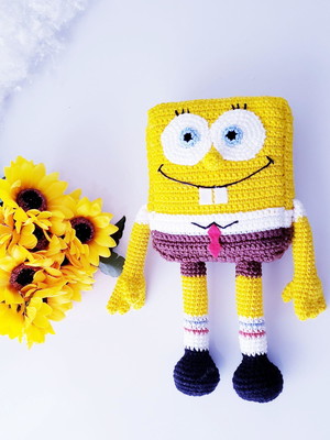 Bob esponja em amigurumi