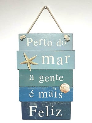 Placa decorativa em mdf adesivado- perto do mar