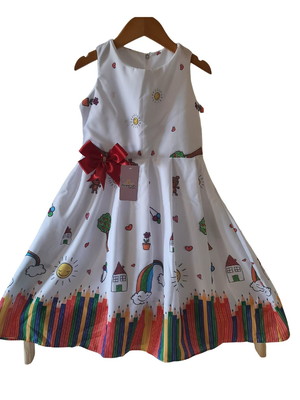 Vestido casual aquarela - pintando o sete