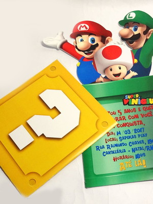 Convite pocket - super mario bros