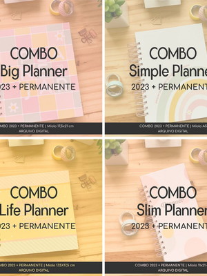 Combo planner 2023 e permanente 4 tamanhos - kit digital