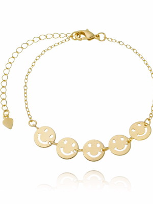 Pulseira carinha folheado em ouro 18k