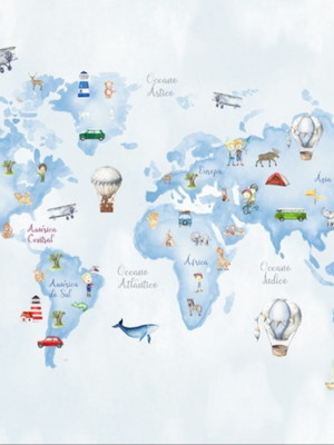 Papel de parede infantil mapa mundi ( mariana oliveira )