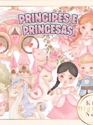 Princesas e príncipe castelos combo kit digital