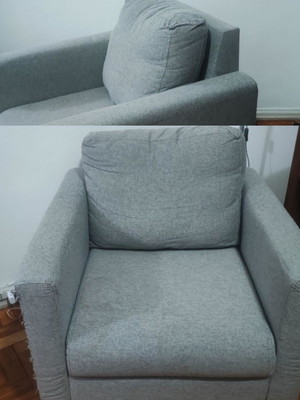 1 capa poltrona e capa almofada em suede