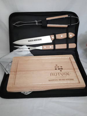 Kit churrasco com tabua personalizado - 143223