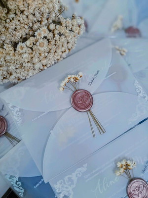 Convite para casamento no acrílico