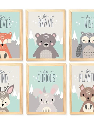 Kit quadro infantil safari personalizado quarto bebê enxoval