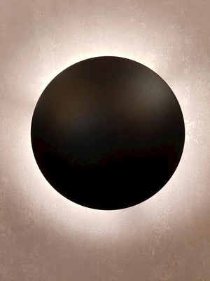 Arandela redonda 25cm moon eclipse lua preto p/ led g9