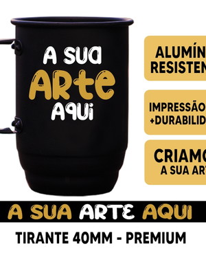 Kit 10 canecas de aluminio 500ml personalizada com tirante