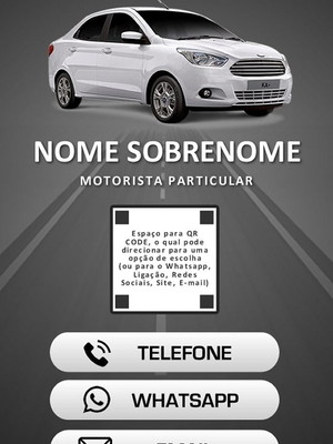 Cartão de visita digital interativo com qr code - motorista