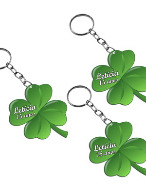 Chaveiro de lembrança trevo de 4 folhas personalizado