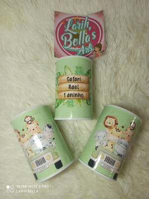 Rotulo cofrinho personalizado safari baby