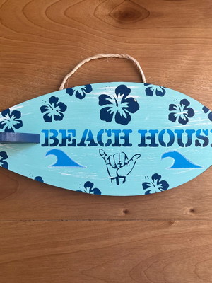 Placa de porta prancha beach house (28 cm)