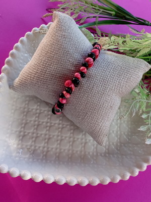 Pulseira concha pink preto